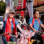 Hoa hậu Hoàng Thanh Nga đạp xe tuyên truyền bầu cử, lan tỏa tinh thần trách nhiệm công dân