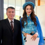 Á Hậu Ngọc Hằng Diện Áo Dài hát tại sự kiện Hữu Nghị Việt – Lào